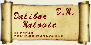 Dalibor Malović vizit kartica